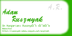 adam rusznyak business card